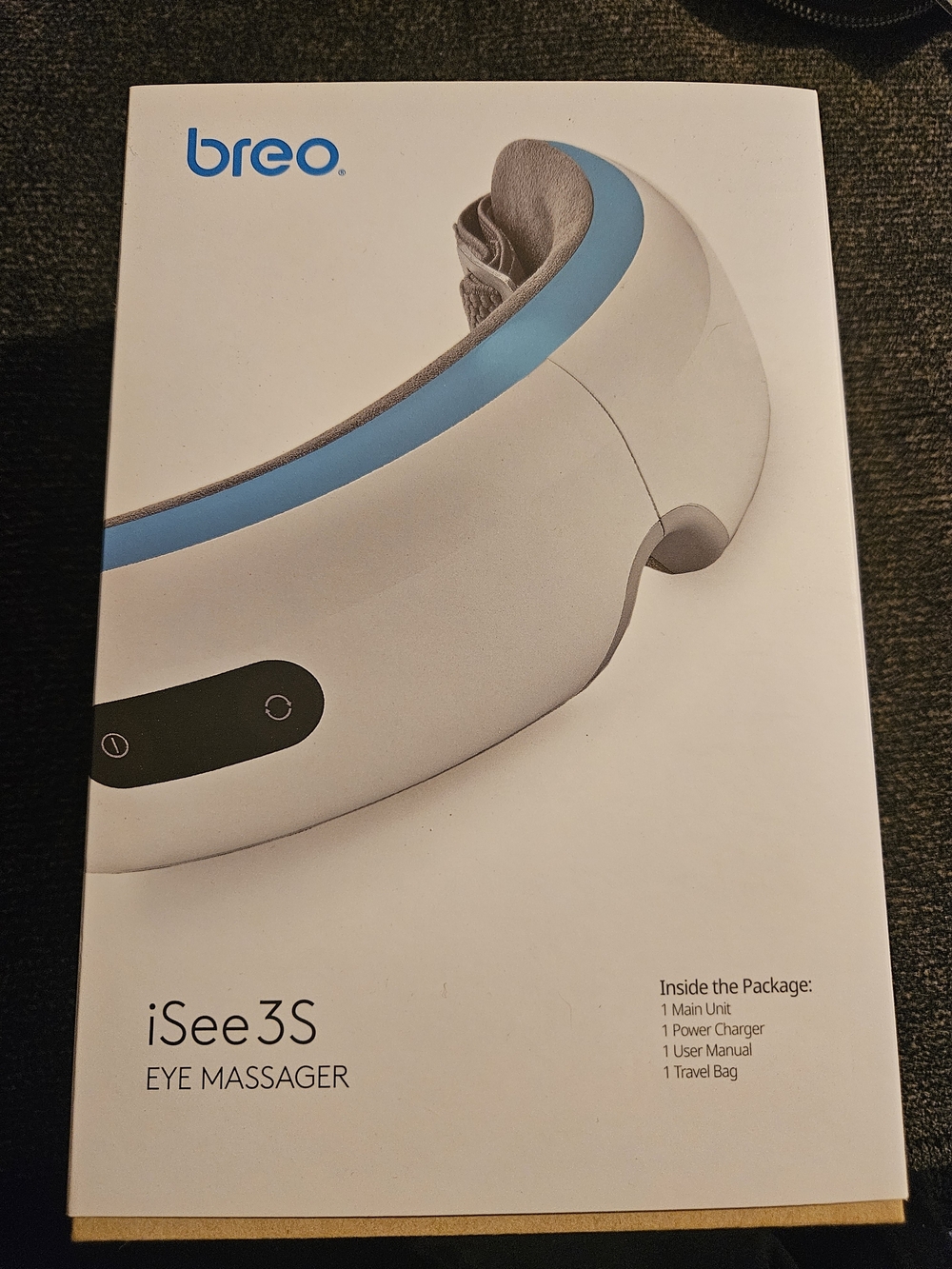 breo iSee3S Eye Massager - White & Light Blue